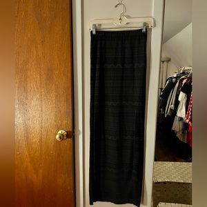 Black maxi skirt with slit